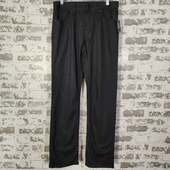 Volcom Solver Modern Straight Fit Mens Pants Size 29 Black 5 Pocket - Picture 1 of 16